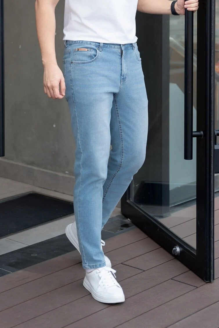 Quần Jeans basic slim tab